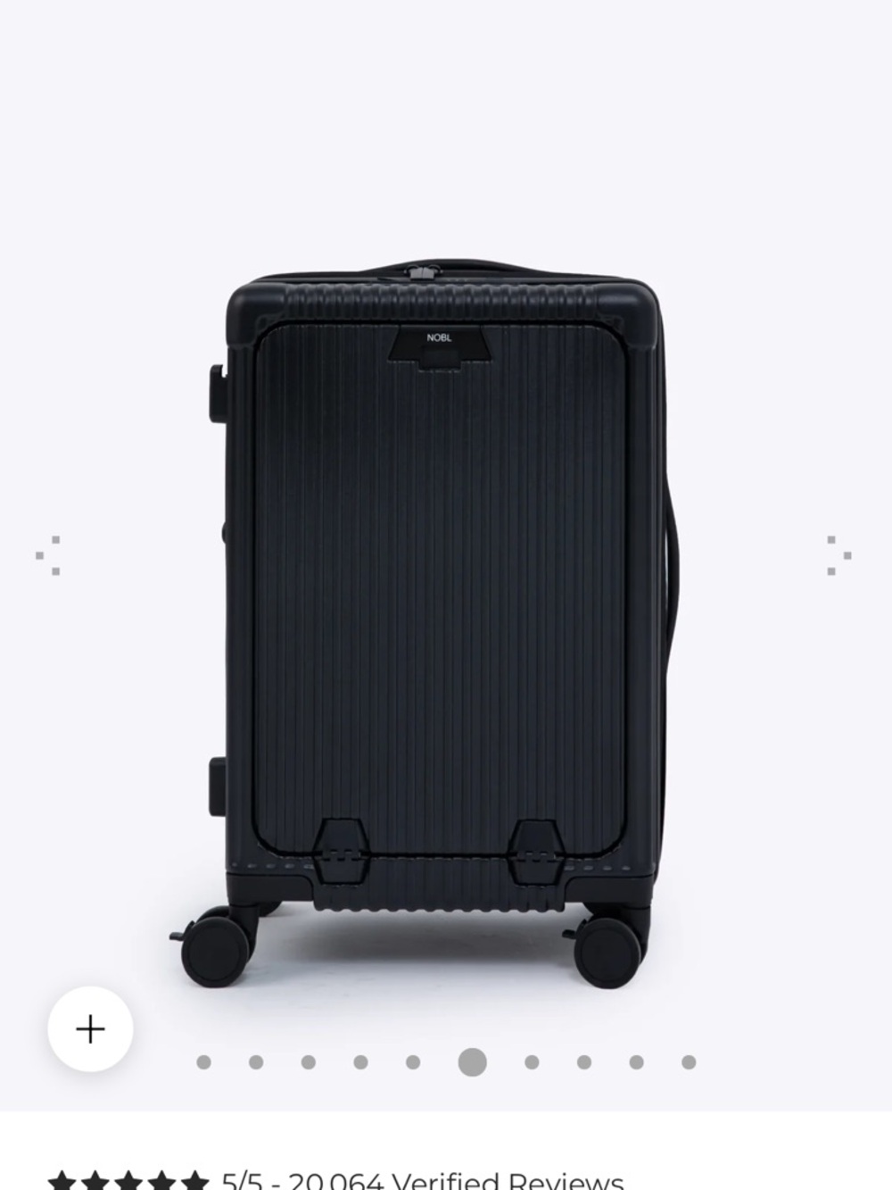 NOBL Expandable Carry-On NWT In Box Jet Black + Dust Cover - Picture 4 of 12
